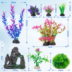 Ameliade Aquarium – Plante artificielle courte verte 1, abri discret pour les nageoires.