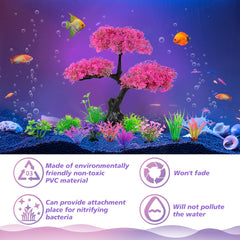 Ameliade branche-plastique décor aquarium, plongez poissons dans un habitat naturel sans entretien.
