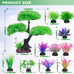 Ameliade plantes artificielles aquarium vertes hautes — environnement naturel