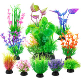 Ameliade plantes artificielles décor aquarium vertes, abri naturel pour Betta et poissons.