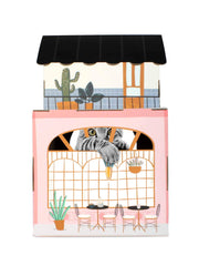 Maison-chat American Cat Club pliante, rangement facile lorsque non utilisée.
