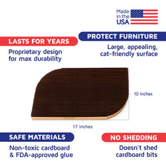 Americat chat-grattoir carton XL — face rectangulaire arrière pour double usage.