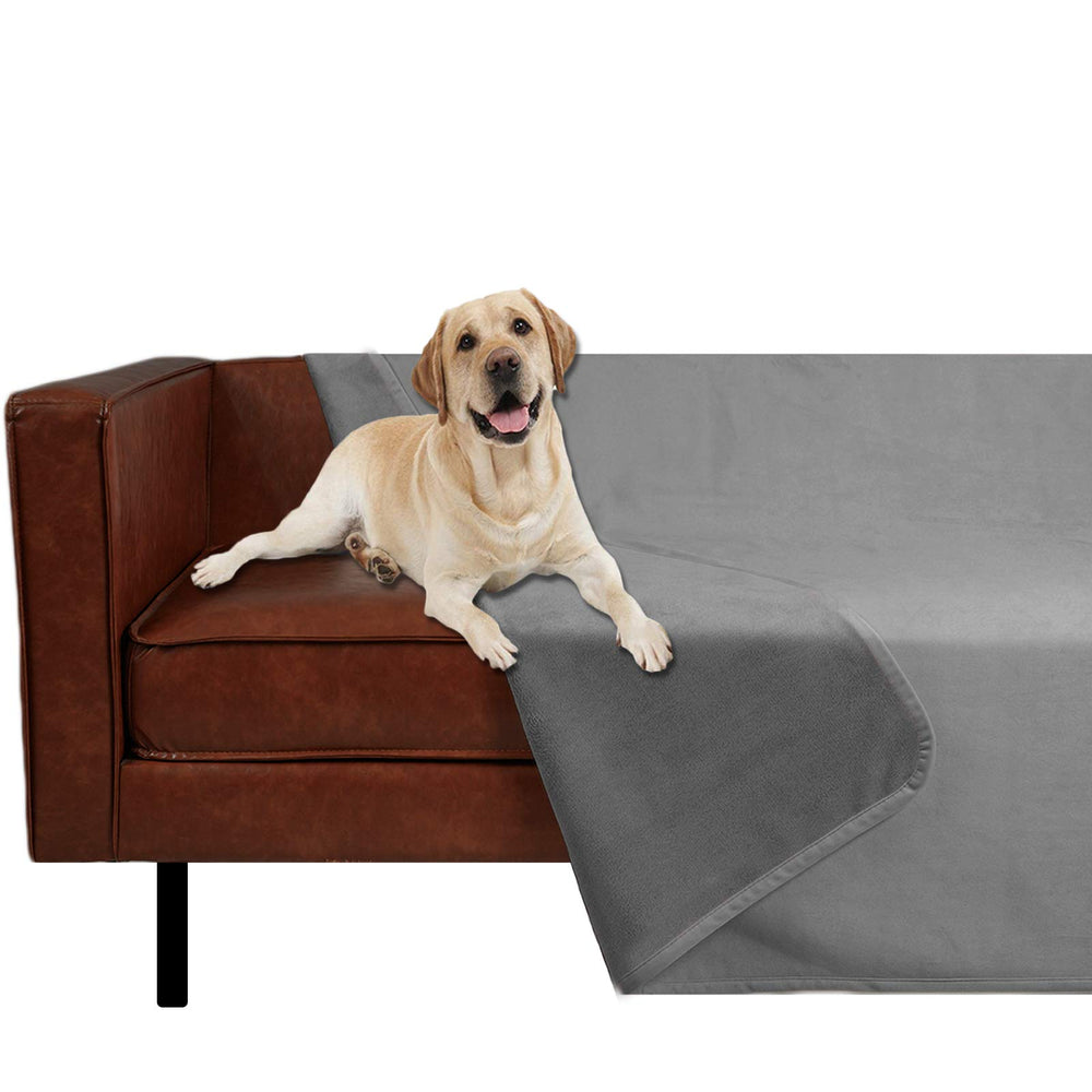 Ameritex Couverture impermeable pour meuble en velours gris clair, protege contre les liquides.