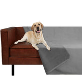 Ameritex Couverture impermeable pour meuble en velours gris clair, protege contre les liquides.