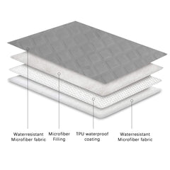 Ameritex housse lavable en machine, chien gris clair, entretien facile.