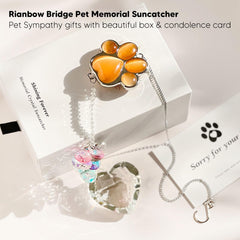 AMETHUARTZ patte-chien-cristal suncatcher rouge-orange, symbole durable d’amour animal.