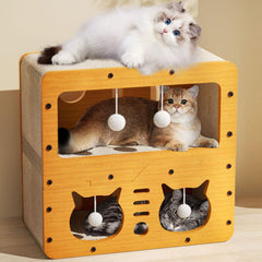 AMYESE maison chat grattoir etage : espace ludique et repos sûr pour votre chat