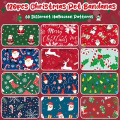 Bandana Amylove chien flocons de neige, couleur vive pour fetes.