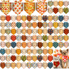 Bandana Amylove pour chien triangle ensemble 120pc orange, parfait pour les décorations automnales.