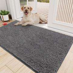 Amyracel tapis porte absorbant en chenille pour pattes boueuses et salissures