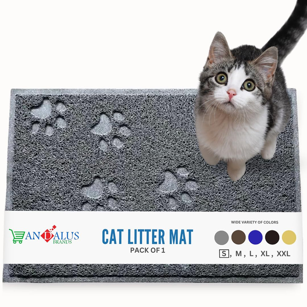 Tapis litière Andalus Brands mini gris protège le sol et récupère les éclaboussures