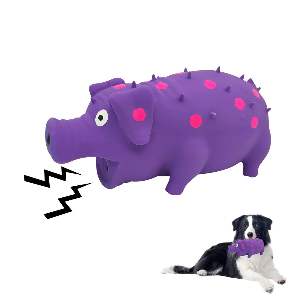 Jouet Andiker en latex à points, 8 pouces violet, divertissement durable pour chien
