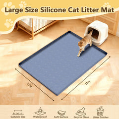 Anelueeoo tapis-litiere-chat-motif-diamant, capture 95% des particules