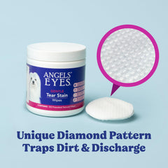 ANGELS' EYES Lingettes texturées, pratique sans rinçage pour animaux.
