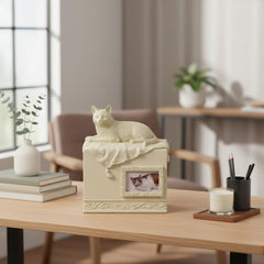 AngelStar Comfy Hour urn porcelaine brun, détails délicats et finitions élégantes