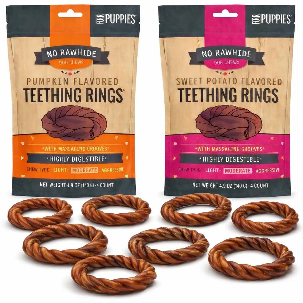 Anneaux de dentition sans cuir pour chiots — emballage clair et pratique