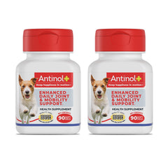 Antinol Plus: bouteille de capsules molles pour chien et mobilité potentielle.