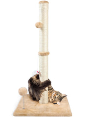 Poste ANWA en sisal hauteur 32 pouces, surface idéale pour griffage et exercice des chats.