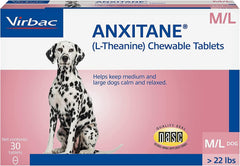 Anxitane tablettes M et L a la L-Theanine, comprimés mâchables pour apaiser chiens et chats