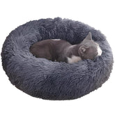 Lit beigne rond lavable Aofast, confort chaud pour chien et chat.