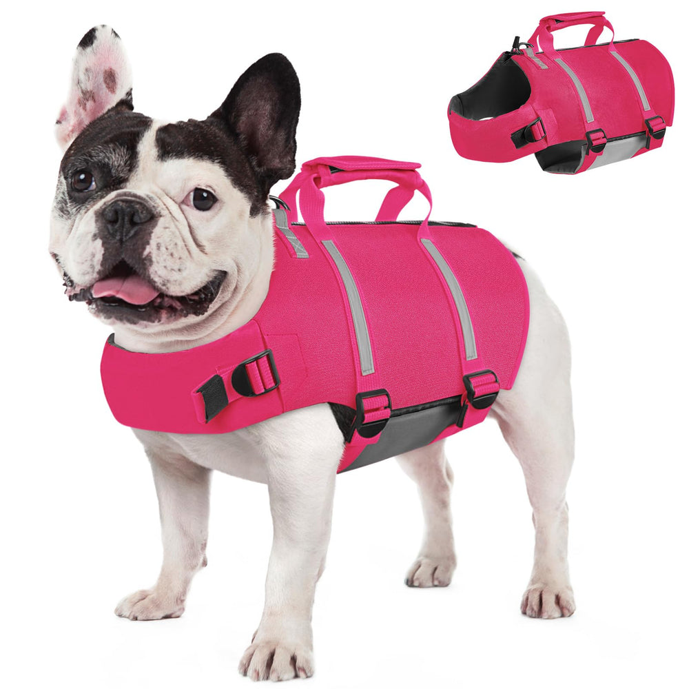 Gilet de sauvetage AOFITEE pour chien avec fermeture zippée facilitant l’enfilage