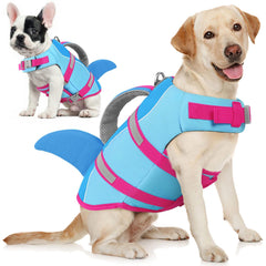 Gilet sauvetage AOFITEE pour chien, design requin, flottabilité fiable en nage