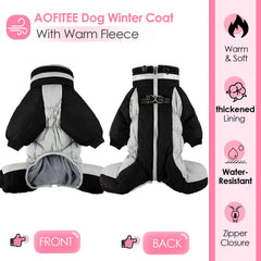 AOFITEE manteau chien hiver, fermeture arrière pratique et sécurisée.