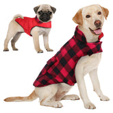 Manteau AOFITEE pour chien plaid rouge, chaleur et protection.