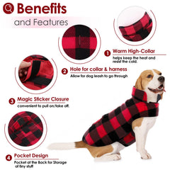 Manteau AOFITEE réversible plaid rouge, double style.