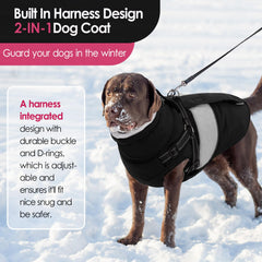 Veste AOFITEE pour chien imperméable avec col en fourrure, protection contre intempéries.