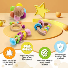 AOWPFVV jouets en bois pour lapin – surface polie et sûre.