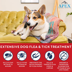 Apex Plus: application dos-chien XL, couverture uniforme et sécurité.
