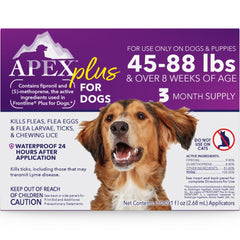 Apex Plus-packaging pour chien : emballage clair facilitant l'identification.