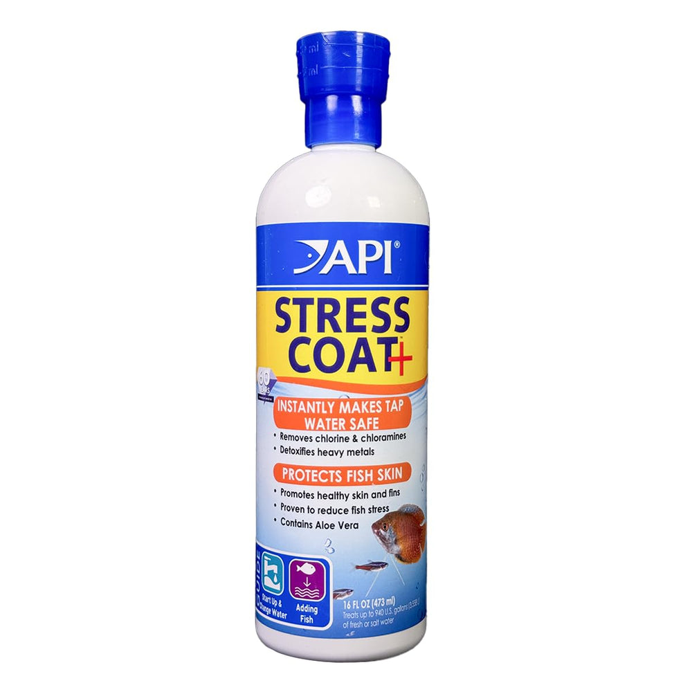 API Stress Coat: bouteille 16 oz prête à conditionner l'eau et protéger les poissons.