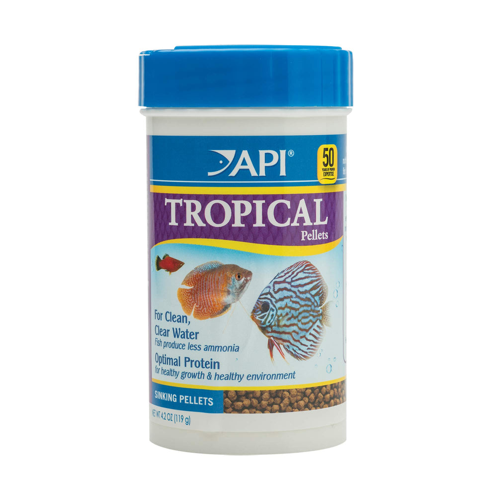 API Tropical Pellets emballage : pratique et sûr pour nourrir votre aquarium tropical.
