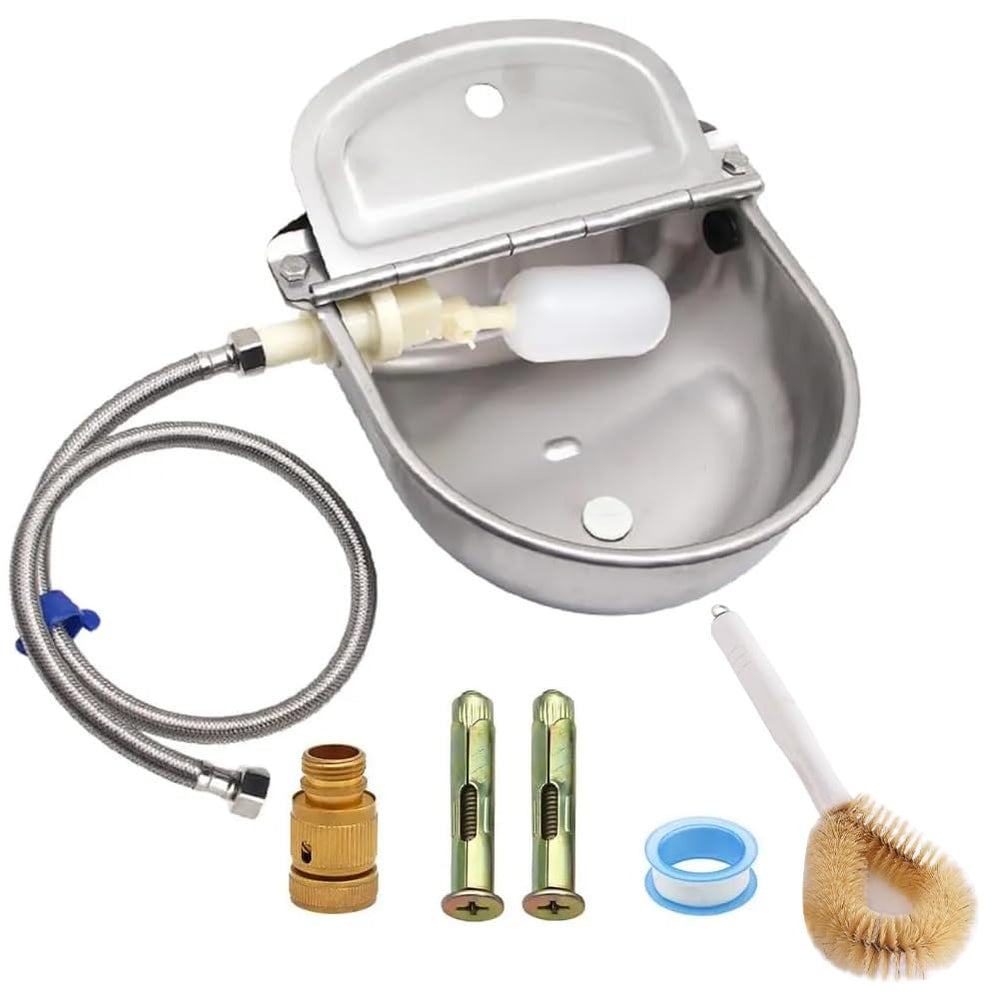 APlayfulBee bol d'eau automatique en inox, idéal pour l'élevage en ferme.