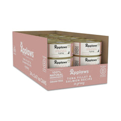 Boîtes Applaws thon-saumon-sauce: repas appétissant et hydratant pour le chat.
