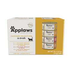 Applaws chat poulet en conserve avec bouillon, repas hydratant et appétissant.