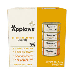 Applaws Poulet en Bouillon, boîte 5,5 onces, goût naturel et protéines élevées.