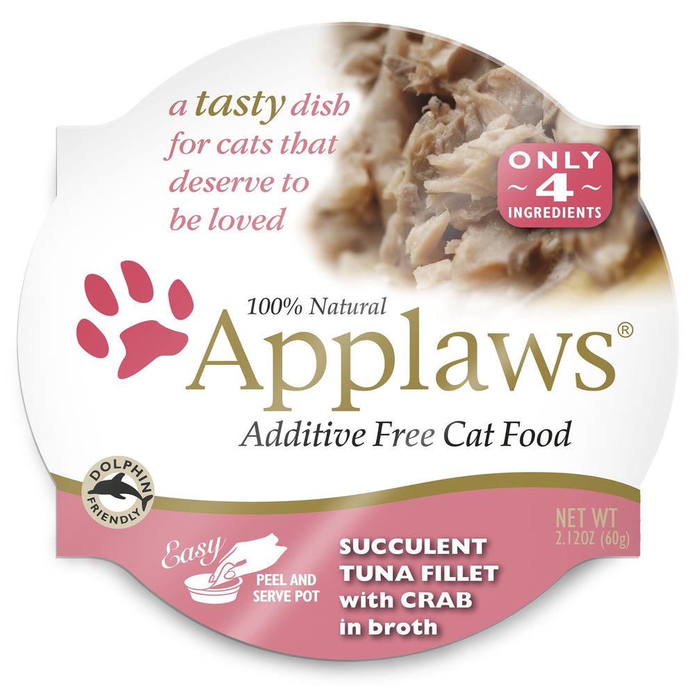 Applaws thon et crabe en bol, repas naturel pour chats.