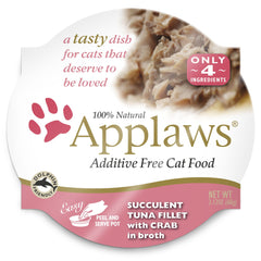 Applaws thon et crabe en bol, repas naturel pour chats.