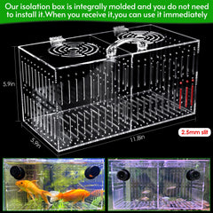 Fentes 2,5 mm assurant le flux d'eau constant dans la boîte Aquarium Choice.