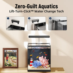 AQUASMITH Beta: orifice d’alimentation accessible pour nourrir sans déranger.