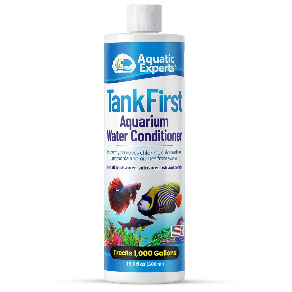 TankFirst d'Aquatic Experts – dosage simple pour eau d'aquarium sans chlore.