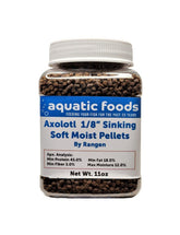 Pellets axolotl mous et coulants d'Aquatic Foods Inc. pour nourrissage précis.
