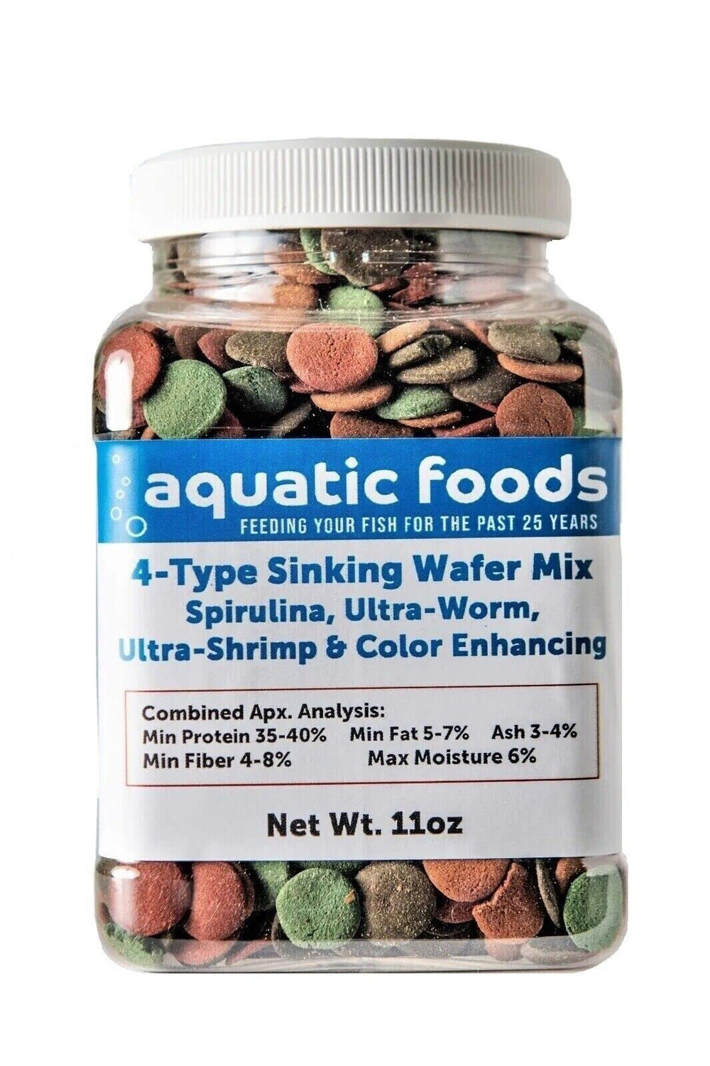 Aquatic Foods Inc galettes coulantes 4-type spiruline-algues pour poissons tropicaux.