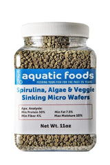 Gros plan Aquatic Foods Inc sur gaufrettes microspiruline pour nutrition équilibrée.