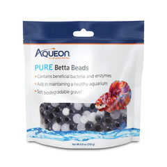 Aqueon PURE Betta Beads bleues, stimulent le jeu et l'eau claire dans l'aquarium.
