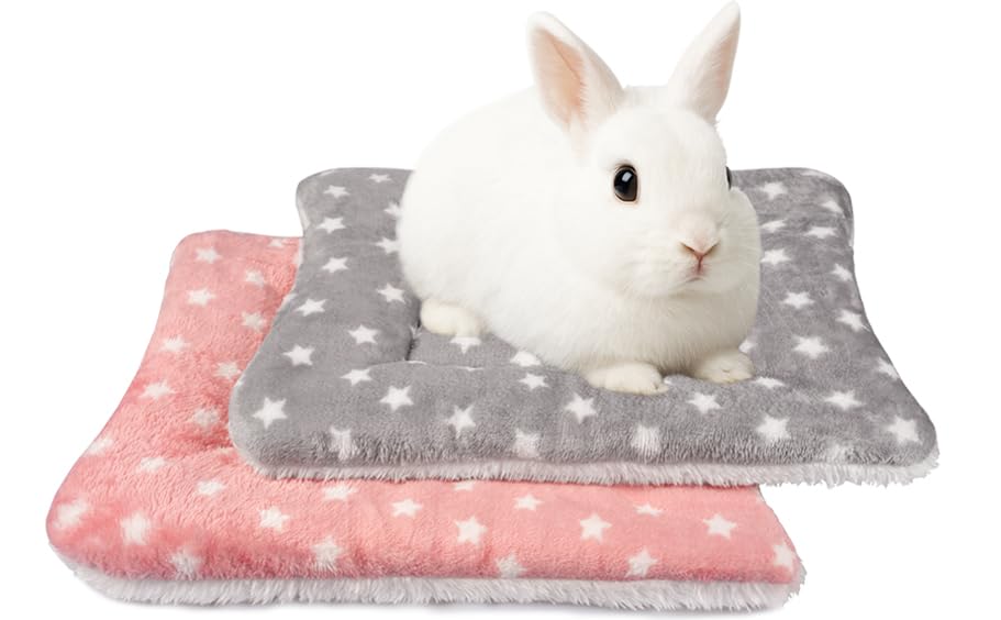ARCTIC EAGLE Lot de 2 tapis couchage lapin 10x13 po, gris et rose, réconfort quotidien.