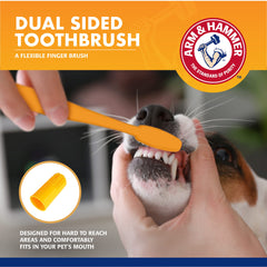 Brosse doigt chien Arm & Hammer pour brossage en douceur.